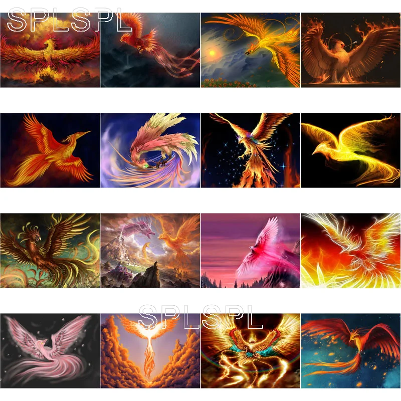

Diamond Painting Flying Phoenix Animal Square Diamond Round Diamond Decoration Customizable Wall Art Decoration for Living Room
