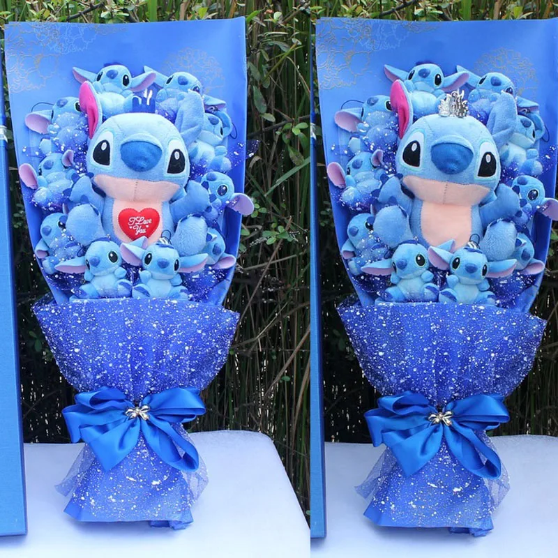 Disney Stitch Flower Bouquet Cartoon Lilo Plush Toy Doll Gift Box Children Xmas Birthday Gifts Valentine | Игрушки и хобби