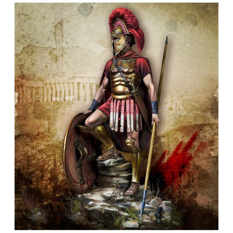 Новый сборный 1/24 75 мм древний греческий воин с основанием фигурка из смолы