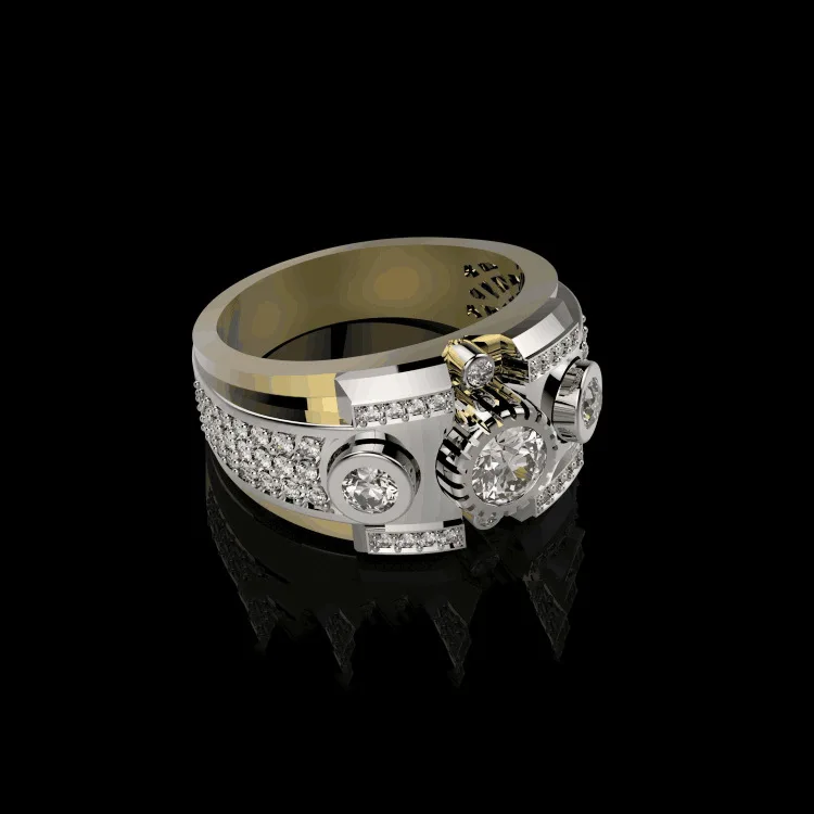 

2021 new fashion gold color halo men ring anniversary gift jewelry drop shipping Valentine's Day R5662
