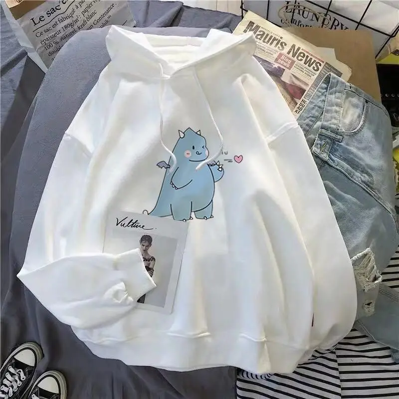 

Kawaii cartoon print hoodie sweatshirt women casual loose pullover oversize streetswear hoodies women korean long sleeve clothes