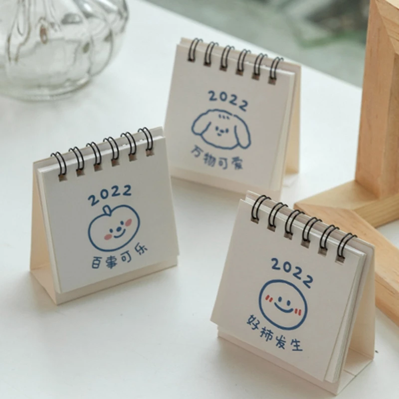 

Cute and fresh desktop note book coil calendar cartoon mini portable stationery