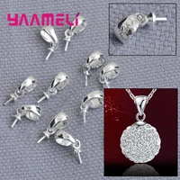 200pcs s925 jewellery sets findings genuine pure 925 sterling silver cup cap bail connector for pendant