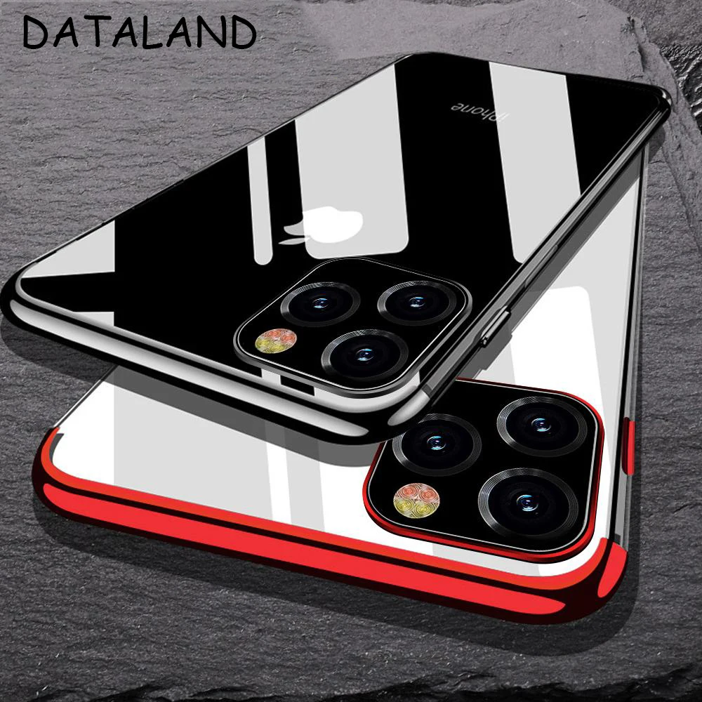 

Transparent Plating Edge TPU Soft Silicone Back Cover For Apple iPhone 11 12 13 Pro Max Mini X XS XR 7 8 Plus SE 2020 Phone Case