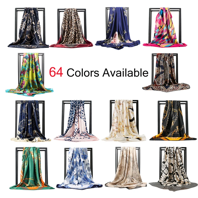 Модный Шелковый шарф модный платок из фуляра атласная шаль шарфы большого