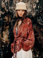 womens coat autumn and winter new fashion fashion printed cotton jacket jacket
