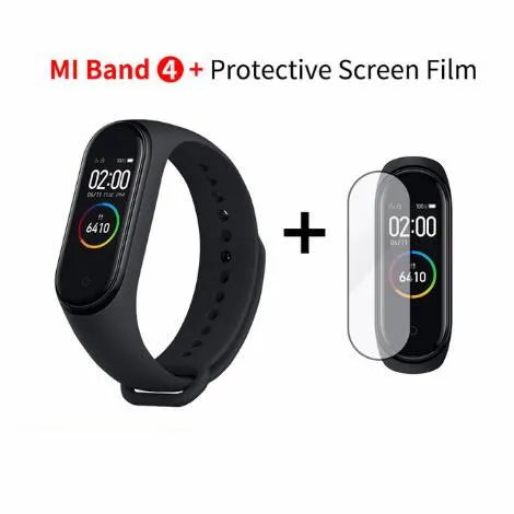 add film Xiaomi mi Band 4 Smart mi band 3 Цвета экран браслет пульсометр фитнес музыка Bluetooth 50 м водонепроницаемый бандаж 4 - Цвет: add film