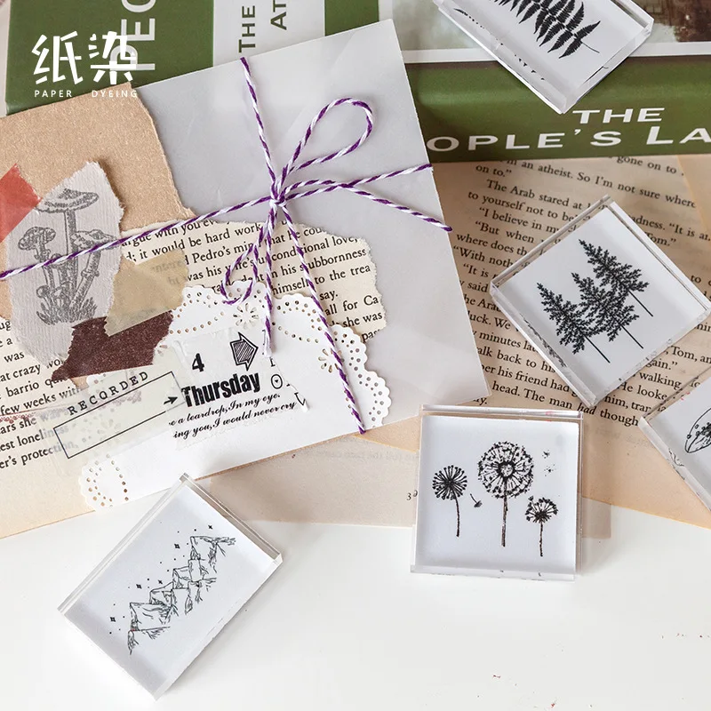 TUNACOCO печать леса Sighnet растение дерево акриловое резиновый штамп дневник сделай