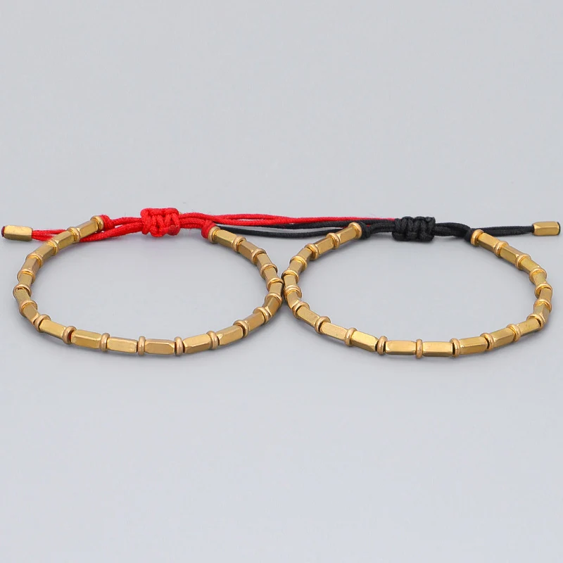 Браслет ручной работы с тибетскими медными бусинами для женщин регулируемая