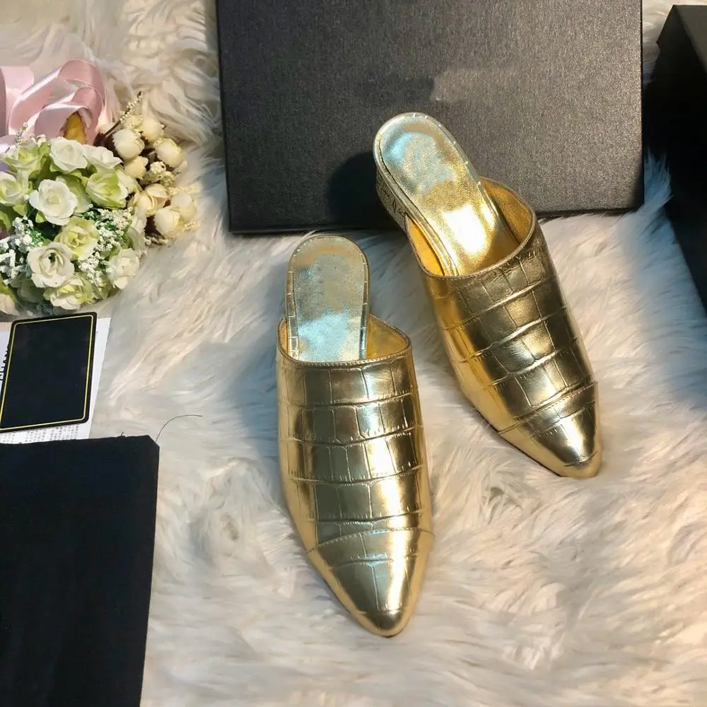 Женская обувь Роскошная Брендовая Mueller CC Новинка 2019 года тапочки с острым носком