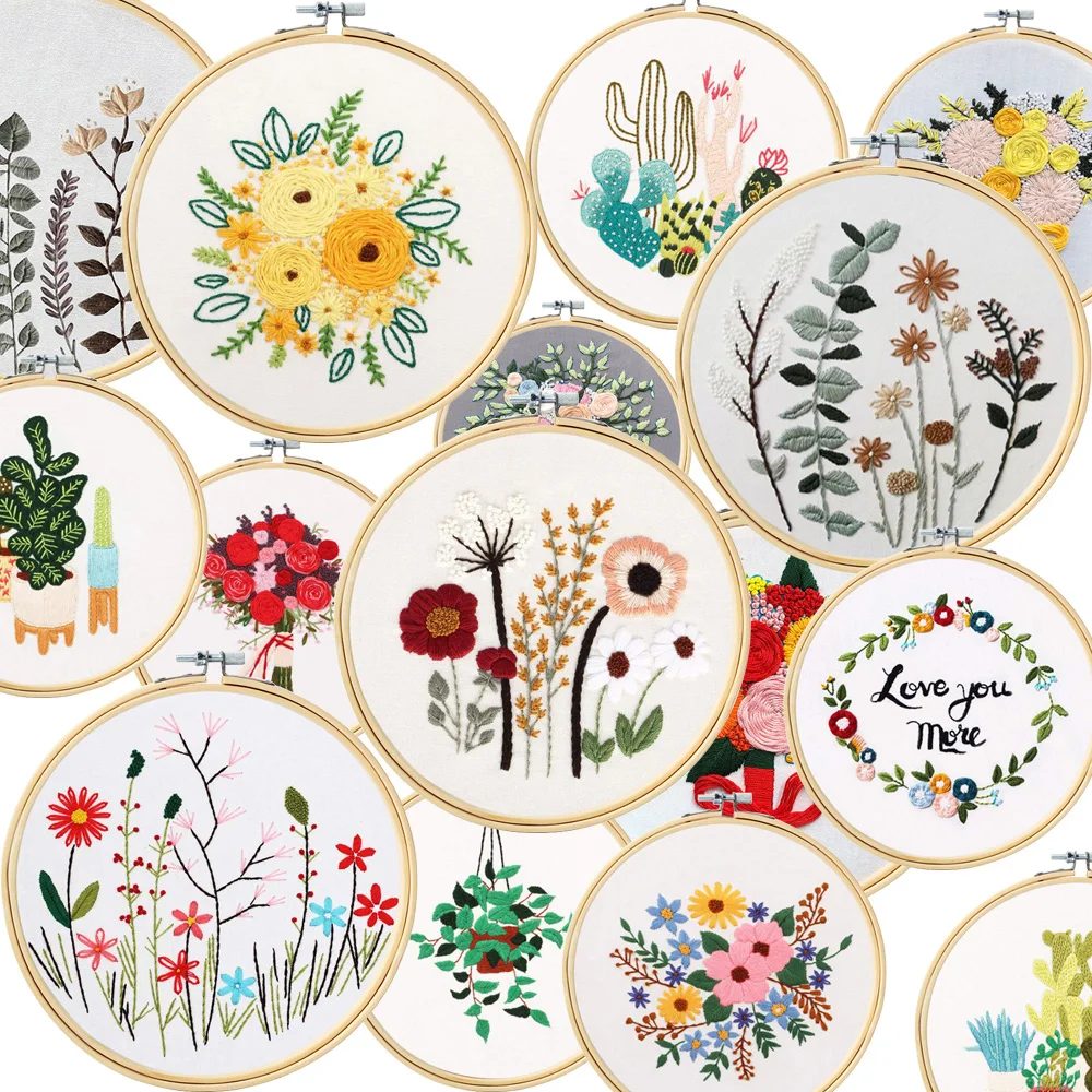 Набор для вышивания &quotсделай сам&quot круглая ткань с принтом инструменты шитья |