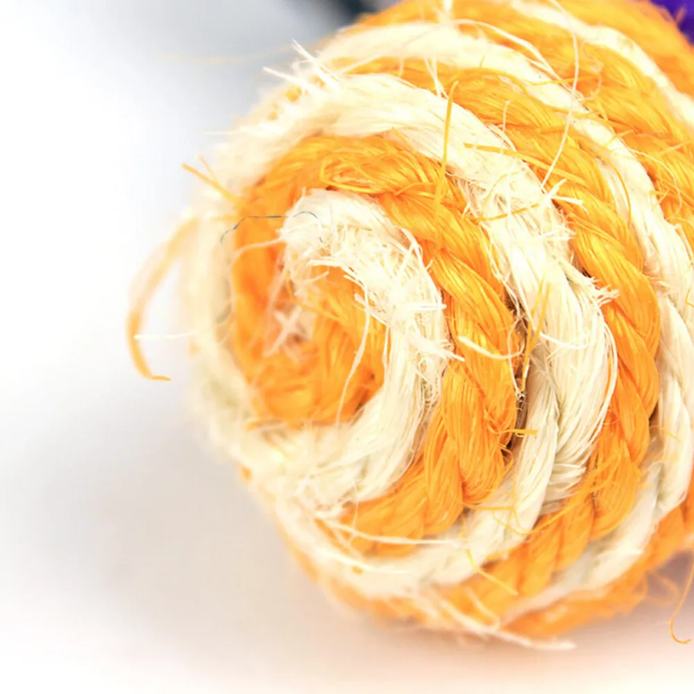 Dog Cat Kitten Pet Teaser Sisal Rope Weave Balls Play Chewing Catch Toy Rattle Scratch Fun Toys Straw Ball | Дом и сад