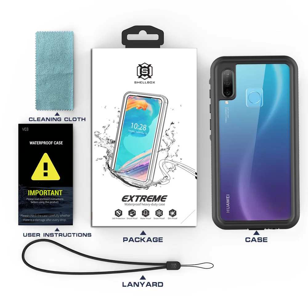 

Waterproof Case for Huawei Honor 20 Lite Russian Version 6.15" MAR-LX1H Full Protection Swimming Diving Outdoor Shockproof Case