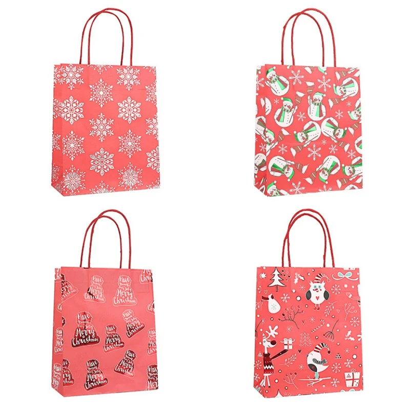 12 шт. рождественские подарочные бумажные пакеты портативные милые бисквиты