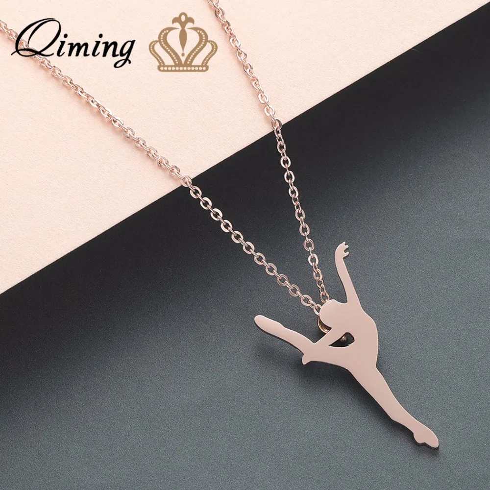 Ожерелье QIMING Красивая танцовщица балерина для женщин женские модные эффектные