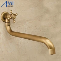 25CM/22CM Longer Faucet Spout Bath Faucet Shower Single Cold Mop Faucet Antique Brushed