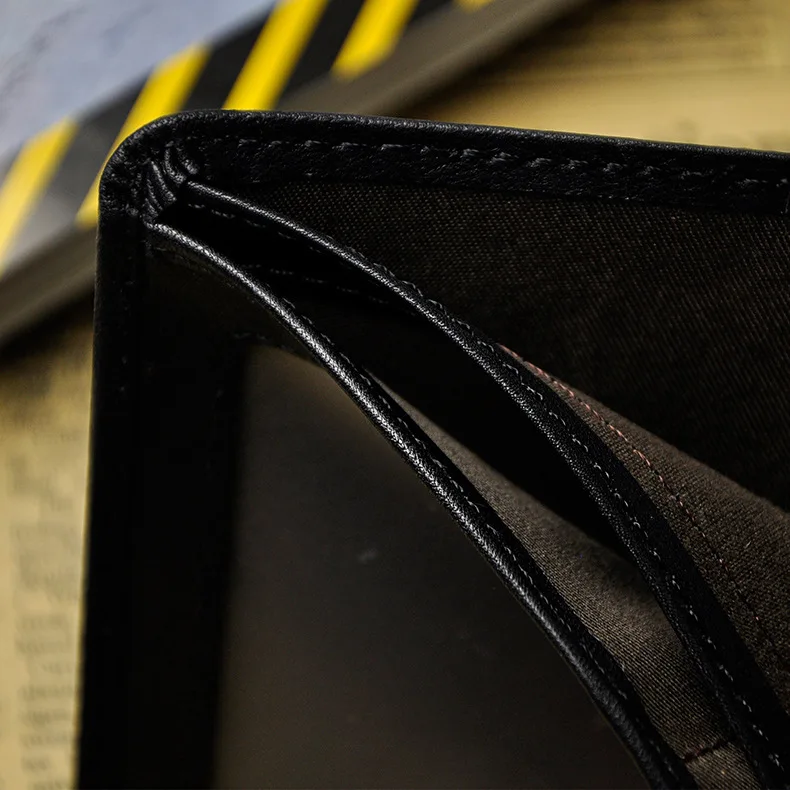 Роскошный черный кошелек из натуральной кожи с передним карманом Мужской