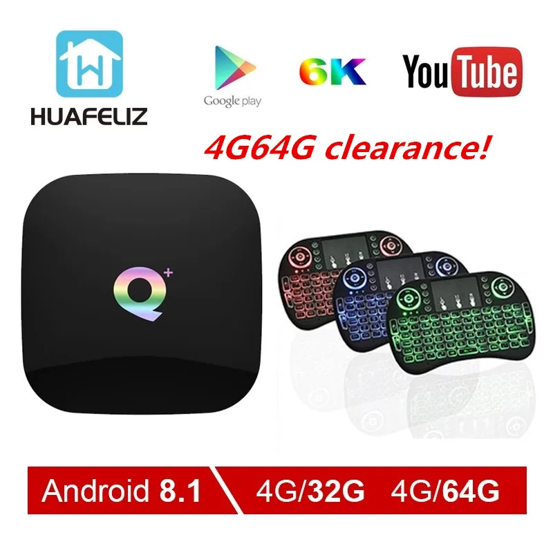 Q Plus Android 9,0 ТВ приставка 4 Гб 64 Гб ТВ приставка H6 четырехъядерный cortex-A53 2,4 ГГц Wifi 100 м 6 к медиаплеер VS T95Q для smart tv приставка