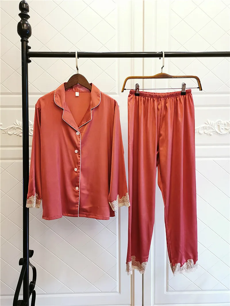 Женская пижама с длинным рукавом и V-образным вырезом | одежда