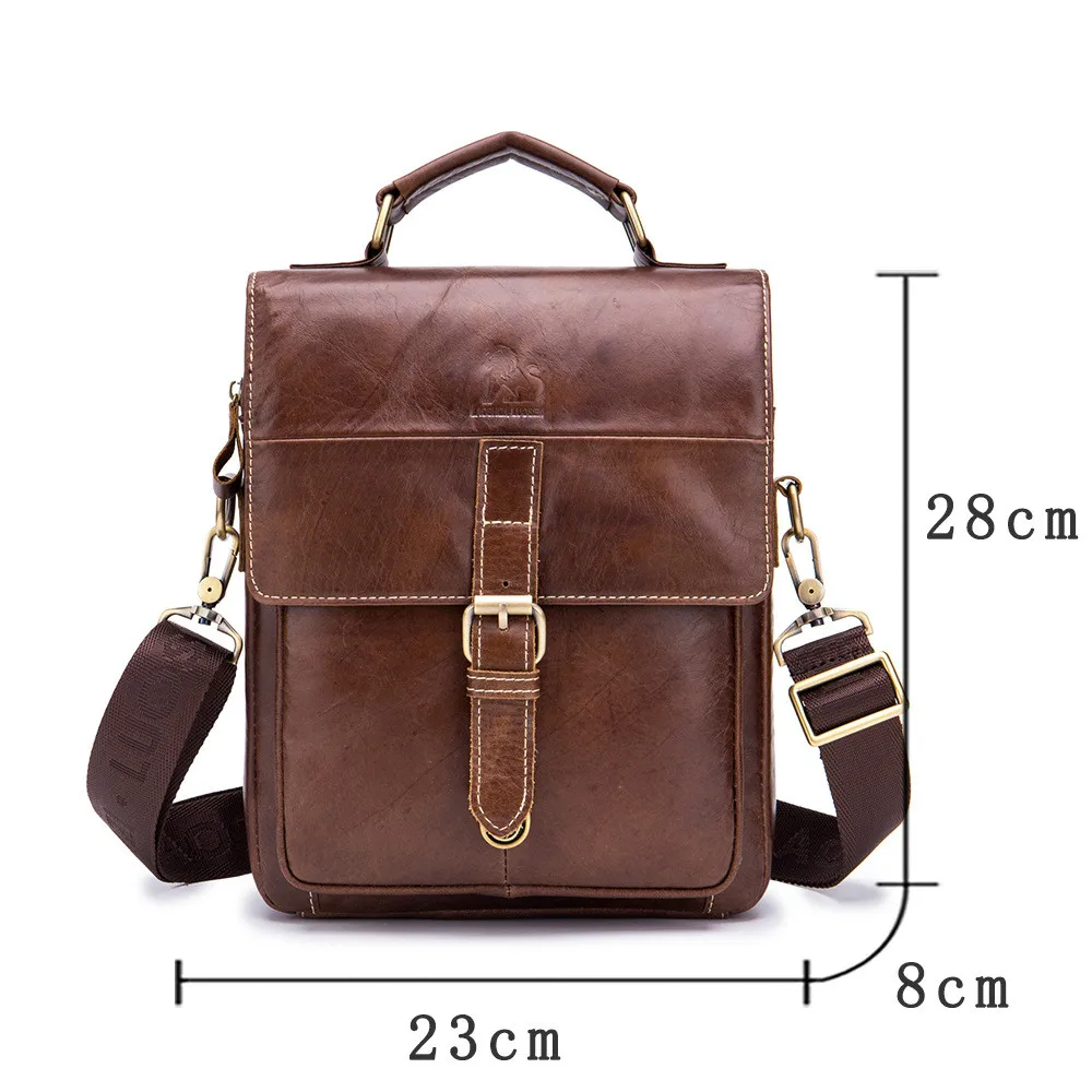 Сумка мессенджер LAOSHIZI Мужская из натуральной воловьей кожи| |