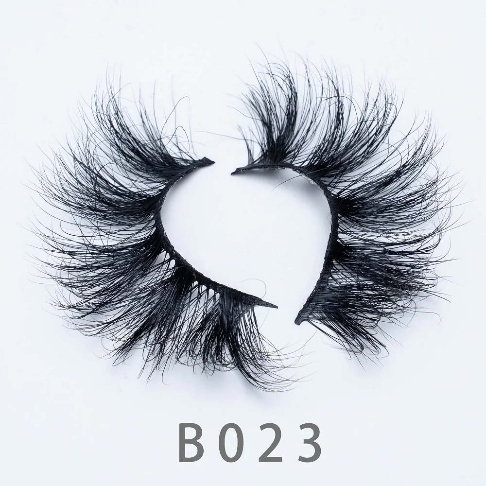

25mm B23 5D Long Fluffy Mink Lashes Natural Strip Silk 3D Mink Lashes 6D Eyelashes Dramatic Volume Fake Makeup Eyelash Extension
