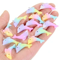 10pcs 3d dolphin pendant crafts colorful resin charms diy bracelet necklace earrings jewlery making pendant accessories