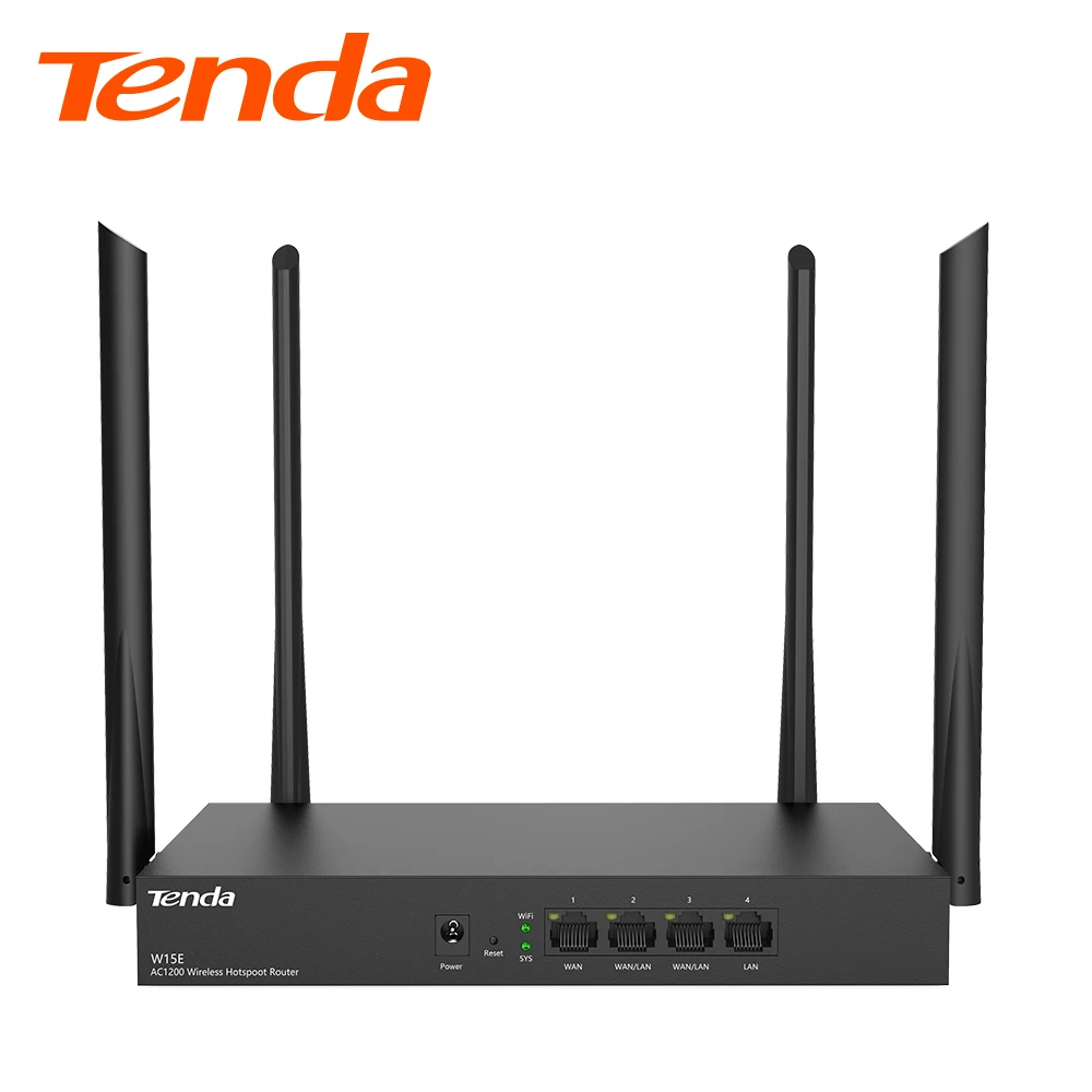 Беспроводной маршрутизатор Tenda W15Ev2.0 AC1200 Wi Fi ретранслятор с 4 антеннами высоким