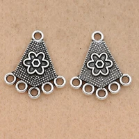 5pcs tibetan silver plated 1 5 flower charms connector for earrings diy jewelry making accessories diy 23x20mm