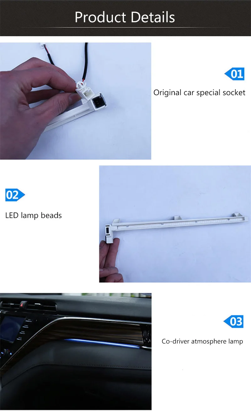 Автомобильная атмосферсветильник лампа LHD Co pilot внутреннее освещение окружающее
