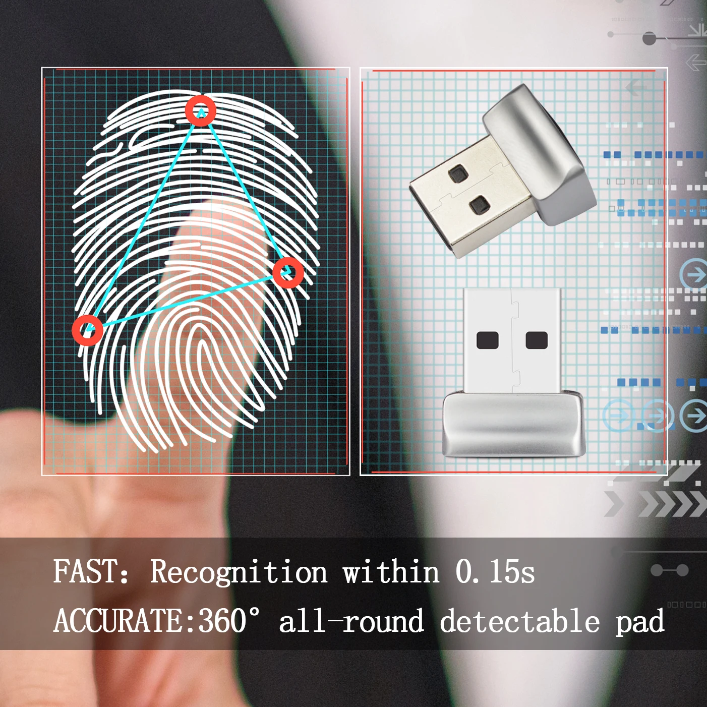 Usb-устройство для считывания отпечатков пальцев считыватель ключей для Windows 10 Hello-Безопасность Ключ биометрический сканер сенсор модуль ключа для входа без паролей