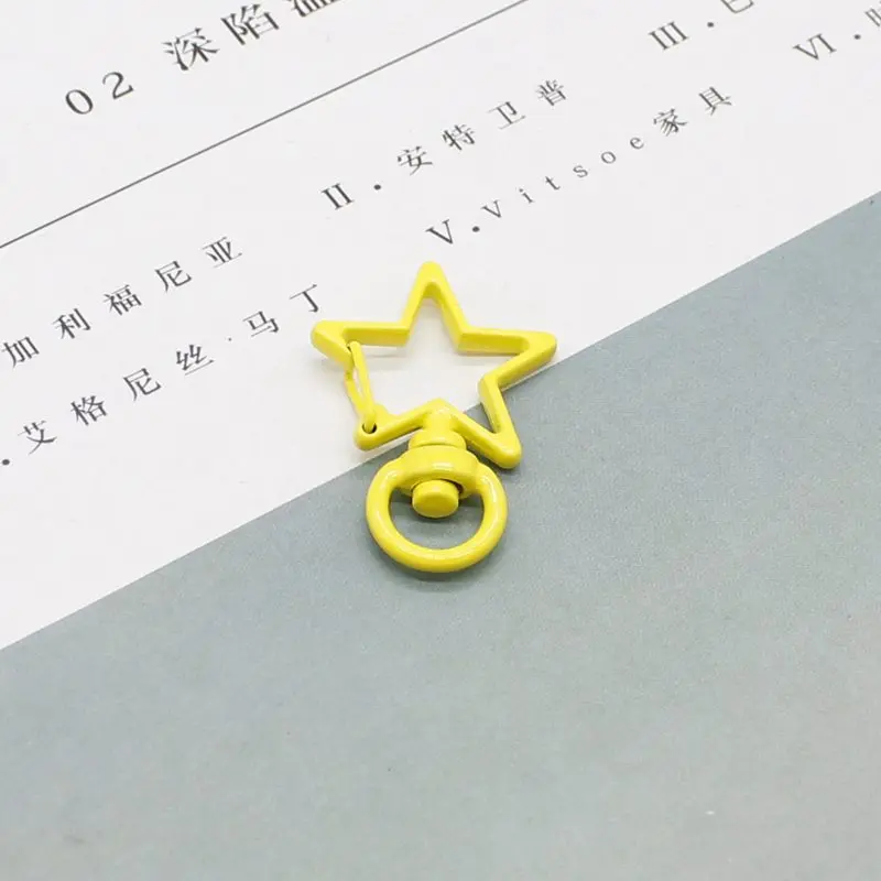 

3 pieces/each batch of paint color five-pointed star keychain base cute lanyard buckle 35mm * 24mm jewelry accessories