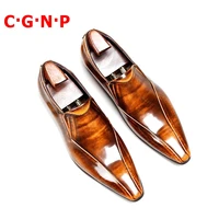 c%c2%b7g%c2%b7n%c2%b7p new fashion patina 100 real calf leather pointed toe loafers men fashion slip on dress shoes mens party and prom shoes