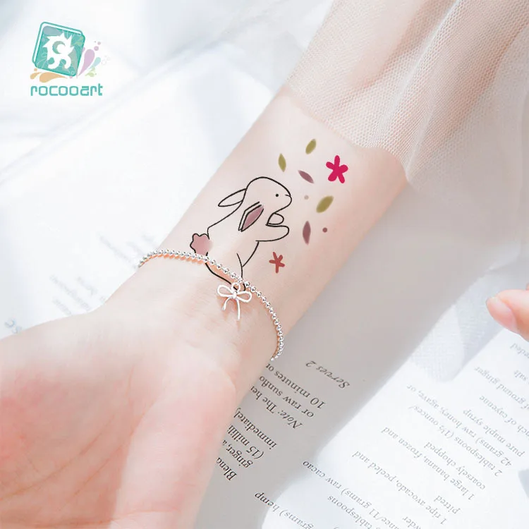 Татуировка с фламинго для женщин временная Водонепроницаемая накладка на