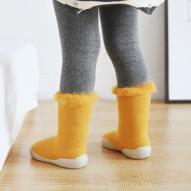 Новорожденный Детские носки нескользящие с резиновой подошвой для детей