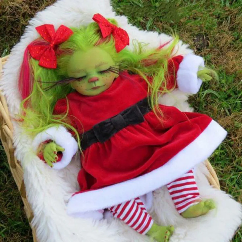 Игрушка новорожденный младенец Grinch Реалистичная мультяшная кукла