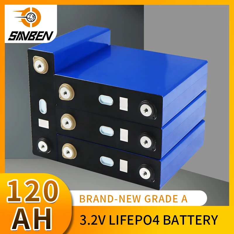 

120Ah 8PCS Recargable 12v 24v Battery Pack Lifepo4 3.2V Grade A Lithium Iron Phosphate Prismatic New Solar Cells EU US TAX FREE