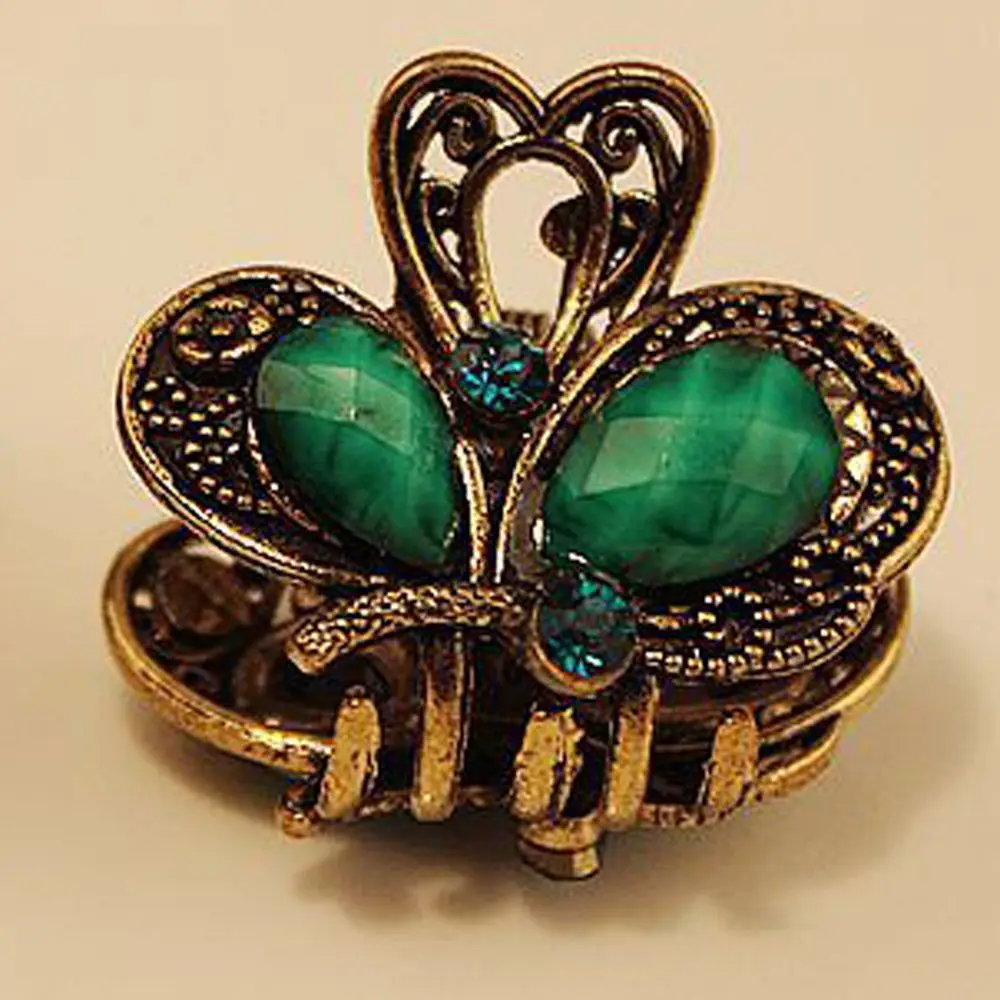 1 шт. винтажная Смола бабочка корона заколка для волос женщин заколки мини цветок