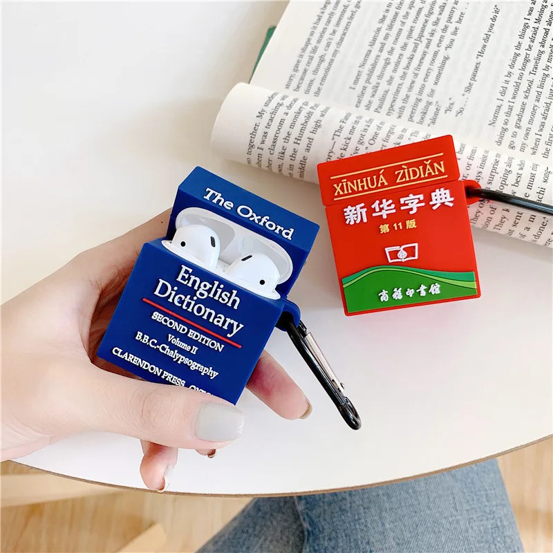 Для AirPod 2 Чехол 3D Оксфорд Dctionary мультфильм мягкий силиконовый беспроводной кожухи головных телефонов для Apple Airpods чехол милый чехол Funda