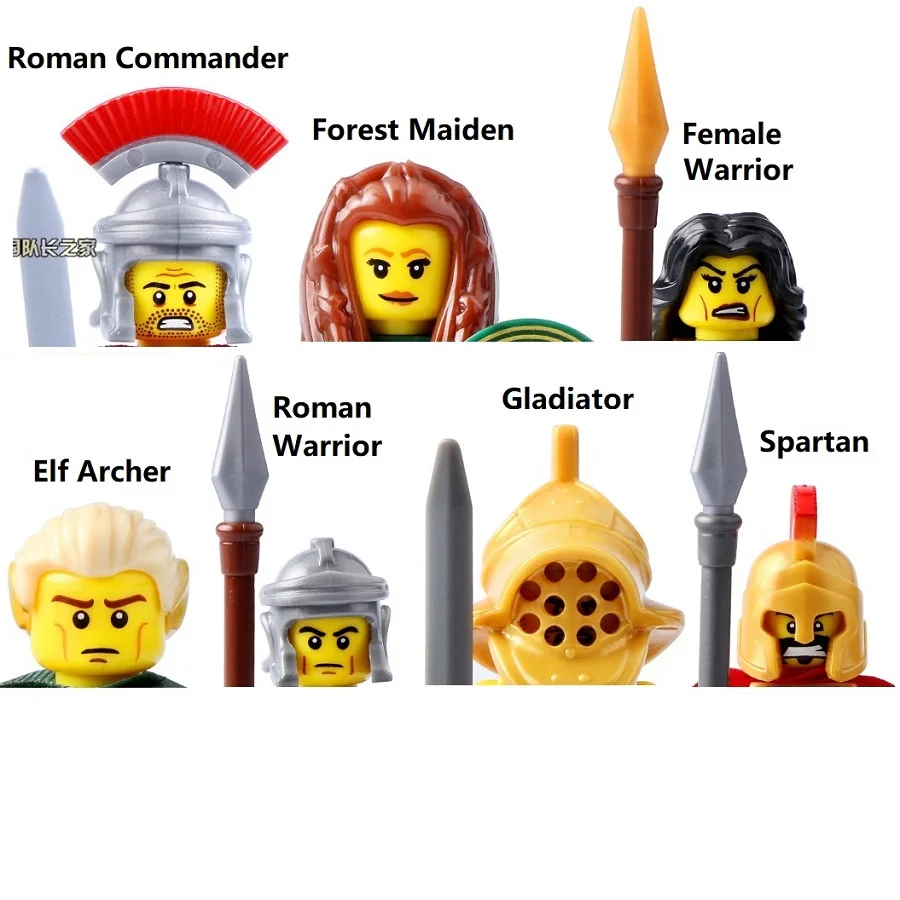 Коллекционная серия 3 9 10 Спартанская Лесная Дева Римский Командир Женщина-воин Конструктор Мини-фигурки Игрушки.