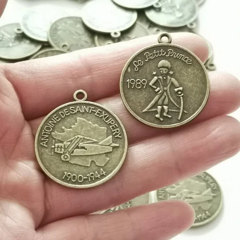 

30x27m Alloy Coin Charms Pendants Vintage Silver/Bronze Fashion Charm Pendant