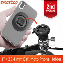 Universal 1 Inch Ball Motorcycle Phone Holder Bike Handlebar Socket Arm for Moto Quick Mount Clamp with Ultra Lock (2nd Gen)