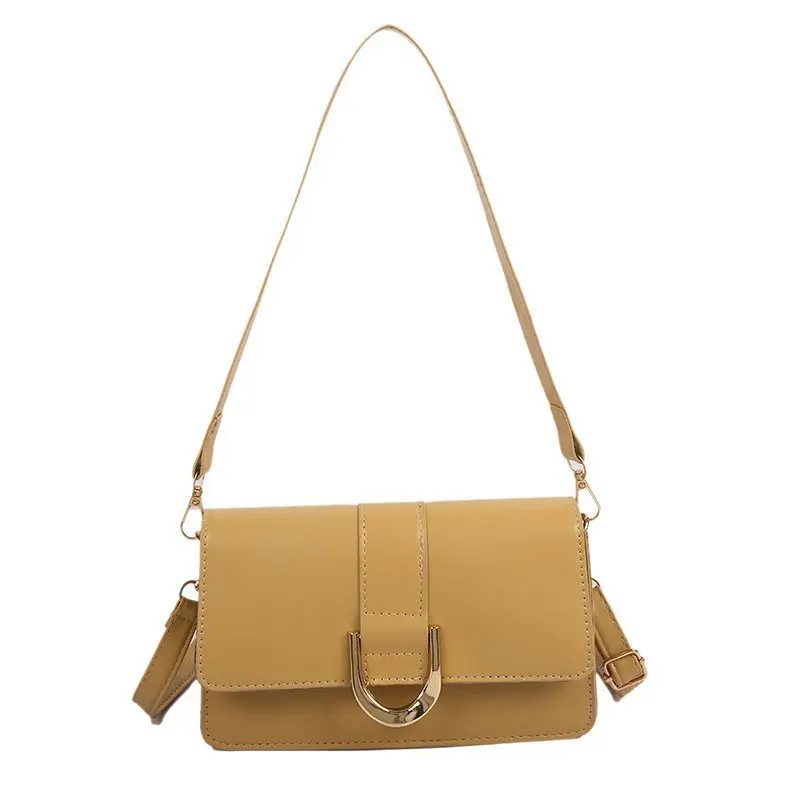 

2021 New Arrivals Women's Shoulder Bags For Female PU Leather Buckles Solid Color Design Simple Style of Leisure Women Daily Bag