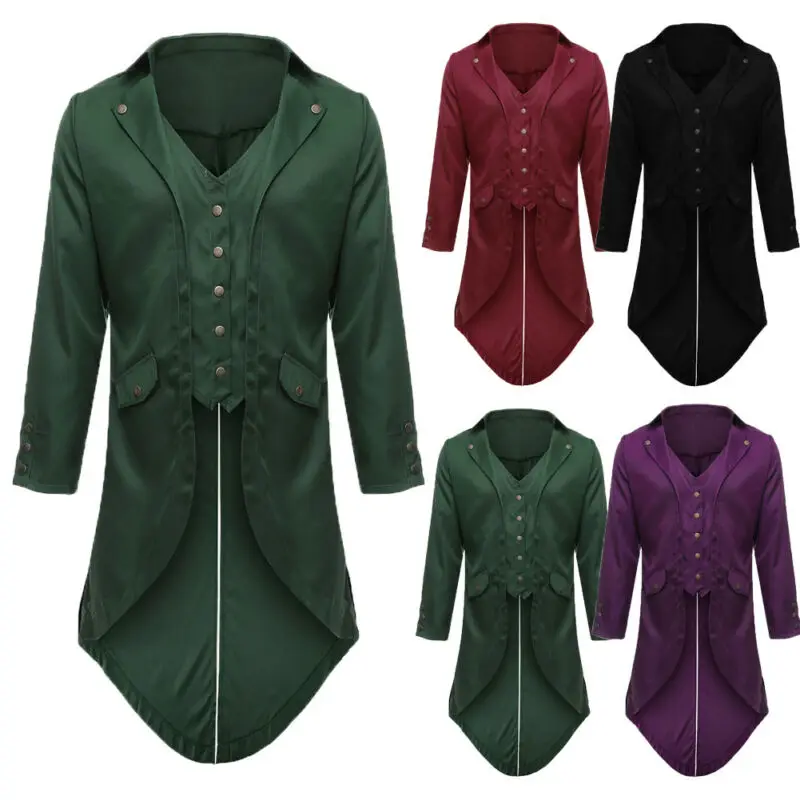 Мужское укороченное пальто на пуговицах с длинными рукавами и карманами смокинг