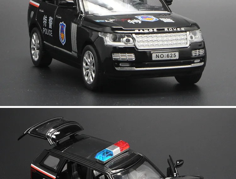 1:32 Высокая Имитация Range Rover SUV полицейский автомобиль детская внедорожная игрушка, модель автомобиля сплав света музыка тянет назад автомобиль для подарков