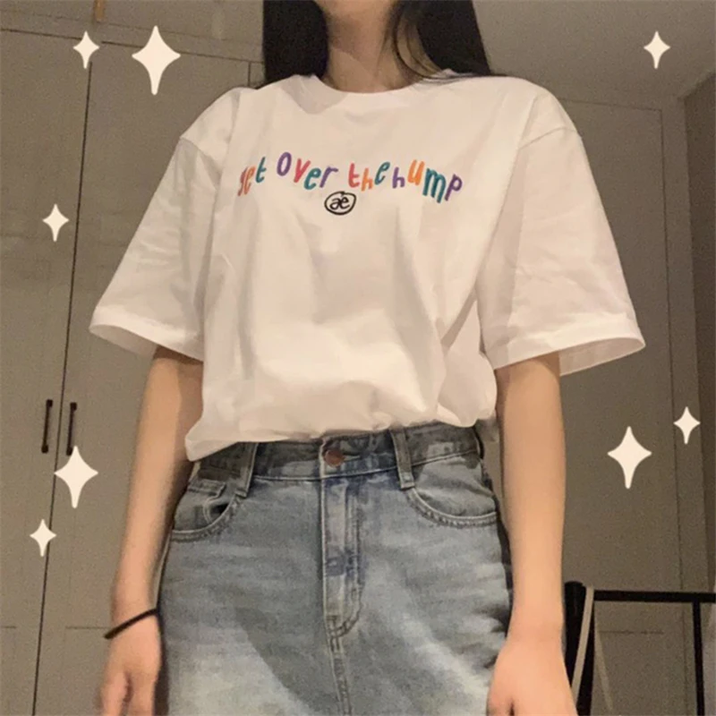 Модная брендовая хлопковая футболка в гонконгском стиле с коротким рукавом