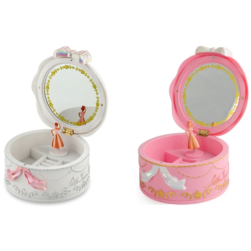 Музыкальные шкатулки для украшений девочек 2 шт. вращающаяся музыкальная