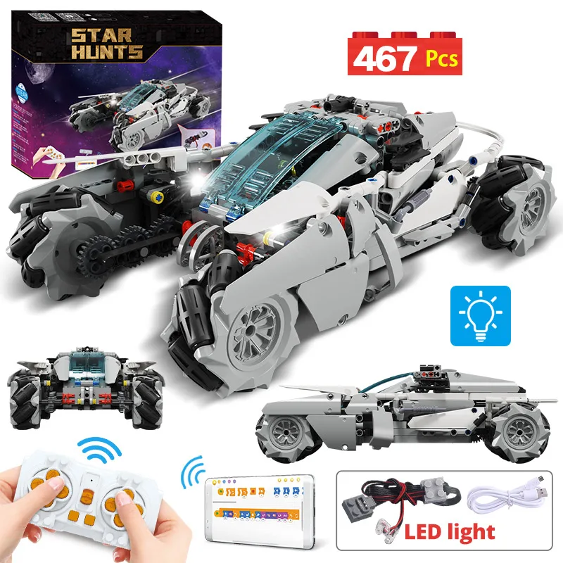 

LED APP RC Racing Car Building Blocks City Remote Control Drift Vehicle MOC Stunt Car Bricks Toys for Children Boys