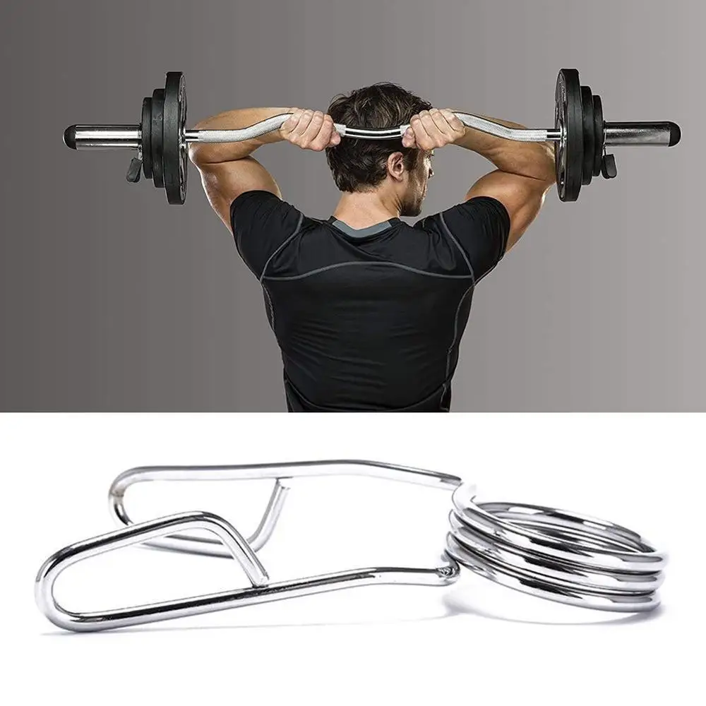 

Spring Collars Weight Barbell Bar Hole 2" 50mm Clips Dumbbell Steel Pair J0B1