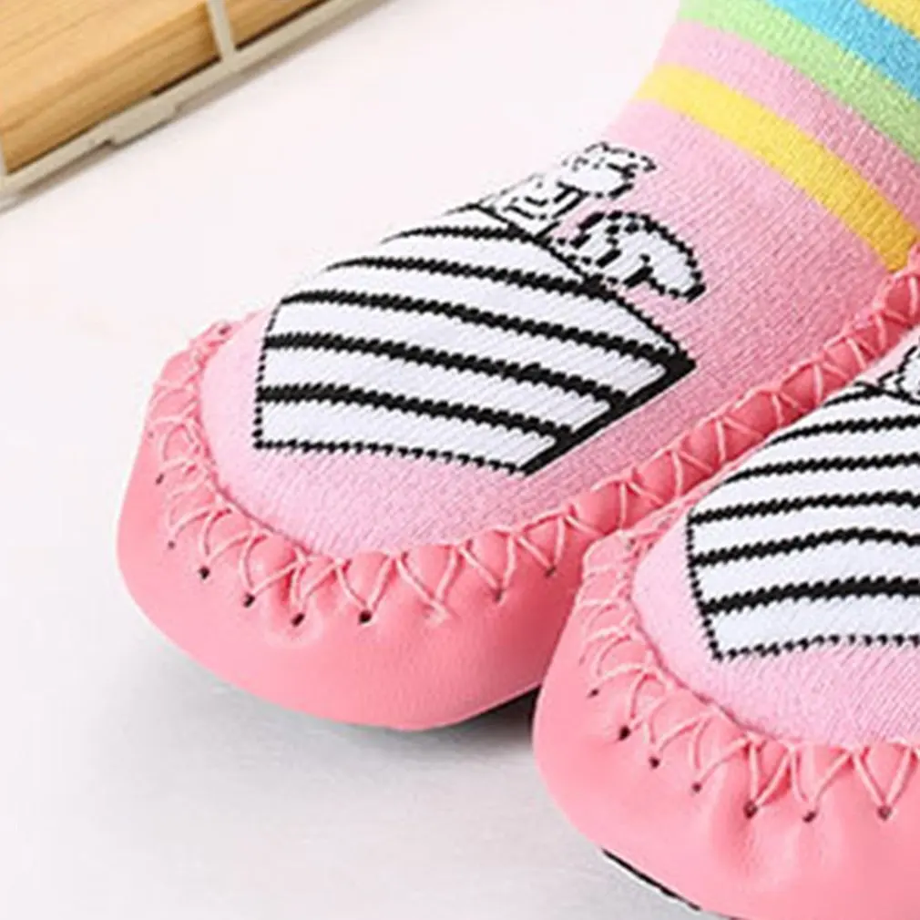 OUTAD/Детские носки с резиновой подошвой для новорожденных Осень-зима детские