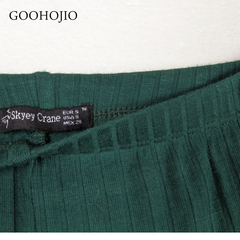 

GOOHOJIO 2021 New Spring and Autumn All-match Flare Pant Women Low Waist Fashion Trousers for Ladies Knitting Casual Women Pants